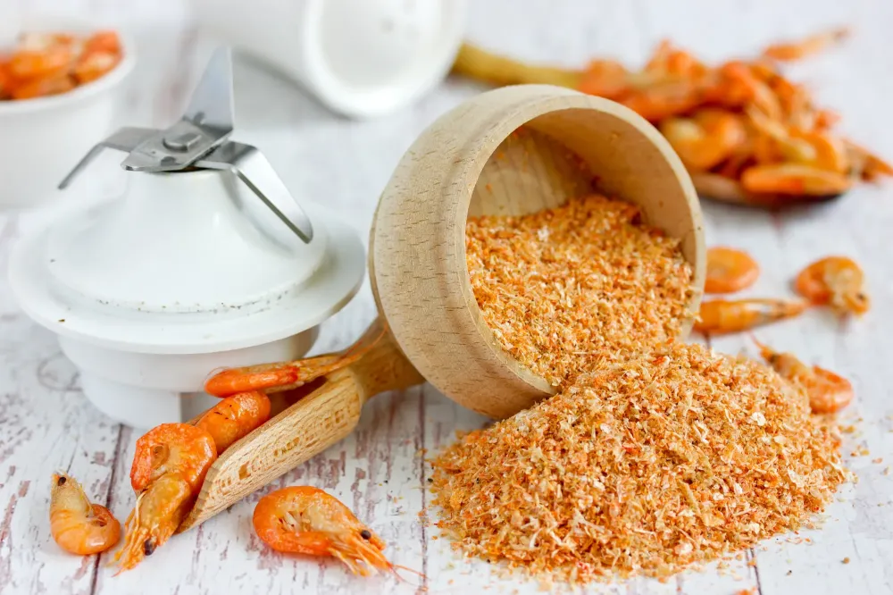 Poudre de poissons et crevettes